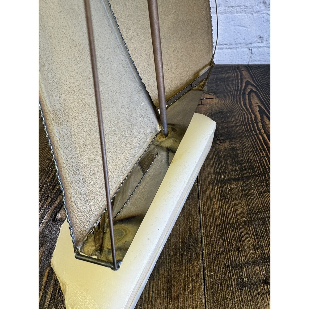 Vintage Signed John DeMott Art Metal Sailboat 17" Onyx Collectible 1975 boat - Picture 13 of 16